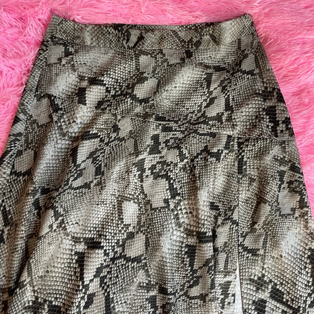 Matcha green, Banana Republic, Python-Printed skirt.